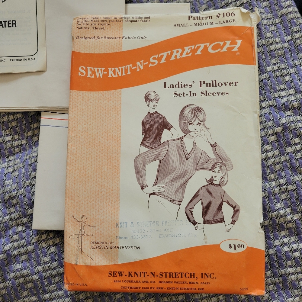 Sew-Knit-N-Stretch Vintage Sewing Pattern # 106 1968